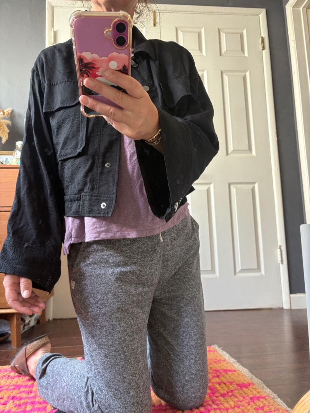 Ramy Brook Black Crop Jacket Oversized